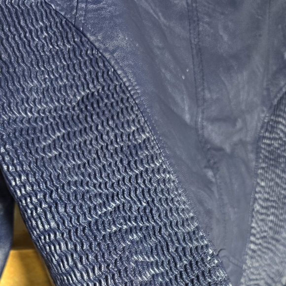 Metaphor faux leather jacket Size:L Color:Navy Blue - Picture 5 of 9